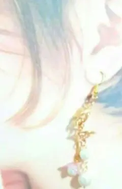 ツイストひねりパール／揺れる／ローズ/香水瓶Pierce/earring