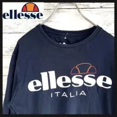 【着こなし抜群】ellesse ネイビースウェット　プリントロゴ　B59