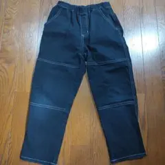 ブラックストレートパンツ（ウエストゴム）120　ムージョンジョン　丸高衣料