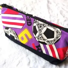 パープルサッカー柄ペンケースのサムネイル