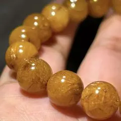 ♢高級品 オレンジ ゴールド ルチル ブレス 福徳開運宝珠⑤！11 