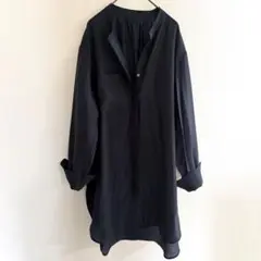 ナラカミーチェ シルク オーガンジーシアーシャツ ブルー ジャケット