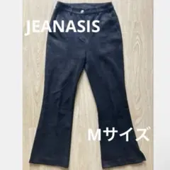 JEANASIS 黒 ヌバックライク フレアパンツ カジュアル ブラック Mのサムネイル