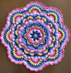 ハンドメイド 手作り マット 毛糸 かぎ針編み アクリル毛糸 マルチカバー
