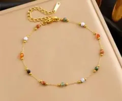 運気 ブレスレット ゴールド サージカルステンレス 【残1】人気パワーストーン