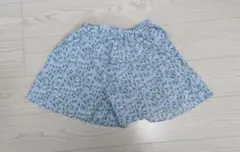 キュロットスカート　女の子　花柄　水色 160cm