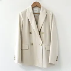 NOBLE ノーブル フローツイル ピークドラペル ジャケット 40 ブルー