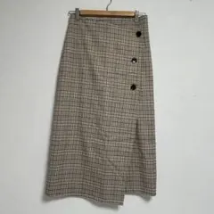ローリーズファーム チェック柄　スカート サイドボタン付き