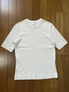 新品　ナノユニバース 汗染み防止リブTシャツ 半袖 オフホワイト Mのサムネイル