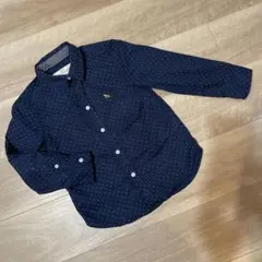 【美品】H&M ネイビー　ドット　シャツ　110