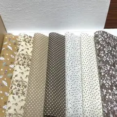 はぎれ 茶系 25×25 7まとめ売り②