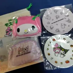 モスバーガー2026福袋 マイメロディー メラミンプレート エコバッグ ポーチ