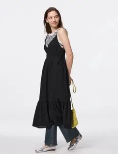 テクスチャーキャミソールワンピース　S