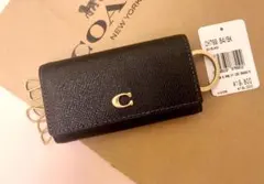 新品 COACH 6 リング キー ケース ブラック