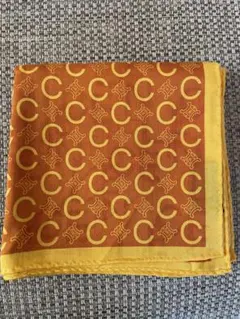 ★大判【CELINE】 ロゴパターン ハンカチ オレンジ