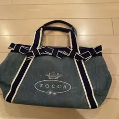 お安く出品TOCCA デニムトートバッグ リボン装飾
