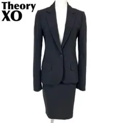 Theory スカートスーツセットアップ ワンボタン XO ブラック 無地