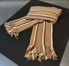 Cricket ニットマフラー ブラウン系ストライプ