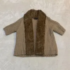 ザラ　ZARA　素敵ニットカーディガン　ブラウン　秋冬　M相当