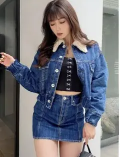 GYDA SIDE QUILTINGデニム スカートライクショートパンツ