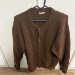 値下げ中❗️GU ブラウン Mサイズ ボタン付きカーディガン　状態◎