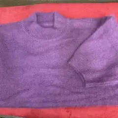 ★《POLAパセオ》パープル タートルネック 半袖セーター