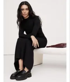 バナナリパブリック＊24AW＊ワイドリブ タートルネック ニットワンピース