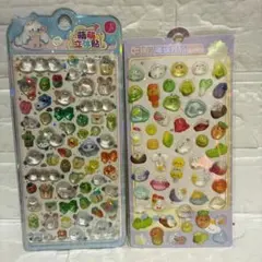 シマエナガ★インコ　ボンボンドロップ風シール2枚セット