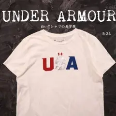 UNDER ARMOR 白Tシャツ USAロゴ　L