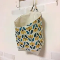 NO.836 大・布バスケット❁浮かせる収納❁ウォールポケット❁ハンドメイド