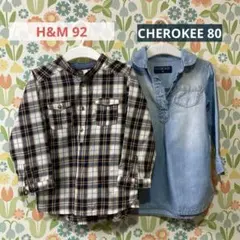 H&M/CHEROKEE シャツワンピース　2点セット80 92