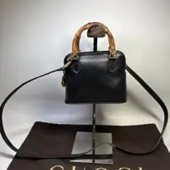 美品　GUCCI グッチ ミニショルダーバッグ バンブー ゴールド2way 極小