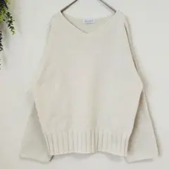 ✨美品✨A DAY IN THE LIFE Vネックニット 白 ゆったりめ 軽い