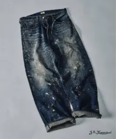 J.S.Homestead / エイジングデニム ワイド5ポケ ペイント　L