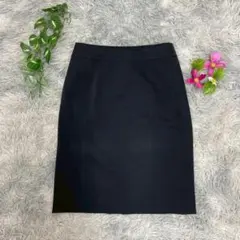 【courrèges】上品 ACロゴ刺繍 ひざ丈ストレート スカート 黒 M相当のサムネイル