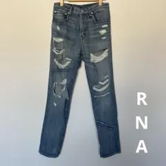 RNA ダメージデニムパンツ Sサイズ クラッシュデニム リング付きのサムネイル