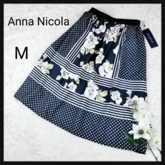 【タグ付き新品未使用】洗える Anna Nicola 花柄 ひざ丈 スカート Mのサムネイル