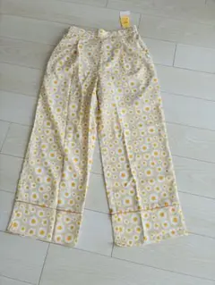 アデリアレトロ×ROPE' PICNIC/レトロ柄パンツ 黄色 38サイズ