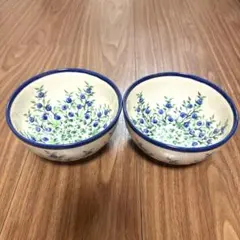 現地購入ポーランド食器＊ポーリッシュポタリー＊ボウル2個セット＊深皿＊お椀