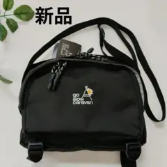 新品　go slow caravan ショルダーバッグ 黒　ブラック　無地