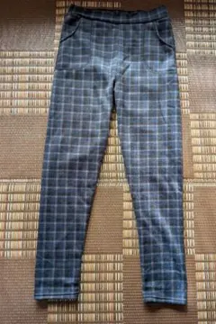 チェック柄裏起毛パンツ