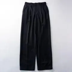 ビンテージ古着00s 2タック 異素材 ドレープ トラッド 黒 ワイドスラックスのサムネイル