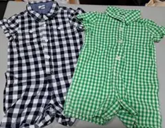 babyGap チェック柄ロンパース 2点セット 12-18ヶ月