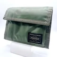 美品】PORTER TANKER 三つ折り財布 セージグリーン 巾着袋付き - メルカリ