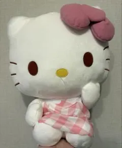 ハローキティ LLぬいぐるみ ピンクチェック サンリオ