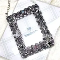 W739 ホイップデコ 硬質トレカケース メタリック ピンク 十字架 キラキラ