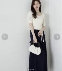 プロポーションボディドレッシング　エンブロイダリーニットワンピース　Sのサムネイル
