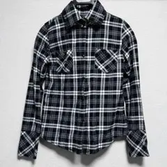 INGNI チェックシャツ 長袖　白黒