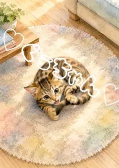 《一点限り》キジトラ子猫 尻尾で遊ぶ可愛い姿