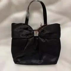 JEWELNA リボン付き黒ハンドバッグ 未使用品のサムネイル